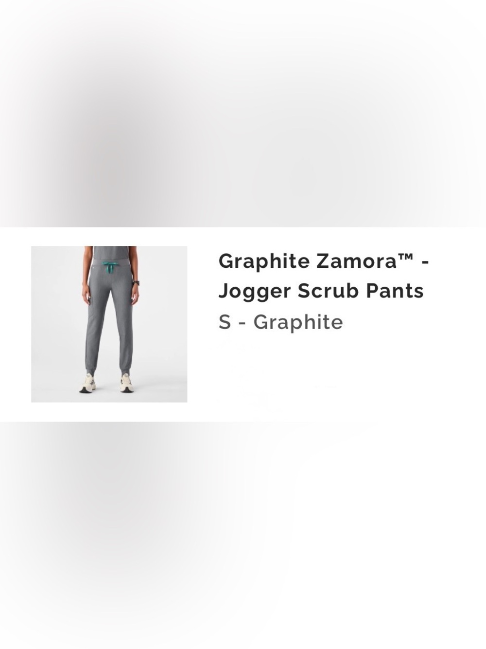 Figs Graphite Zamora Jogger Scrub Pants - Gray with Teal Drawstring